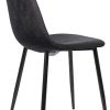 31ZQ8oZb1OS._AC_.jpg CLP Chaise De Salle A Manger Napier en Similicuir Tissu Ou Velours I Chaise avec Surface D'assise Matelassée Pieds en Metal I Charge Max.150 Kg, Couleur:Noir, matière:Velours