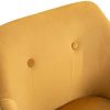 HOMCOM Chaises de Visiteur Design scandinave - Lot de 2 chaises - Pieds effilés Bois Noir - Assise Dossier accoudoirs ergonomiques Velours Moutarde