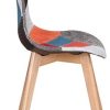 BenyLed Ensemble de 4 Chaises de Salle à Manger Chaises Patchwork Colorées avec Pieds en Bois Chaise Longue Scandinave pour Cuisine, Salon, Café, etc, (Rouge)
