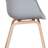 BenyLed Lot de 4 Chaises de Salle à Manger Scandinave Design Rétro Chaise D'appoint avec Pieds en Bois de Chêne et Assise en Polypropylène (Gris)
