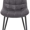 WOLTU 6X Chaise de Salle à Manger Chaise Design Moderne Assise en Velours Bien rembourrée Cadre en métal, Gris Foncé, BH142dgr-6