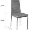 YIFAA Lot de 4 Chaises de Salle à Manger en Similicuir,Chaises de Cuisine avec Haut Dossier (4-Gris)