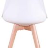 Uderkiny Lot de 6 chaises Chaises de Salle à Manger avec Coussins et Pieds en hêtre pour Salle à Manger Cuisine Bureau, etc (Blanc-6)