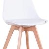 Uderkiny Lot de 6 chaises Chaises de Salle à Manger avec Coussins et Pieds en hêtre pour Salle à Manger Cuisine Bureau, etc (Blanc-6)