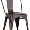 BenyLed Lot de 4 Chaises de Salle à Manger Empilables en Métal Style Industriel Vintage, Convient pour Une Utilisation Intérieure et Extérieure, Chaise de Jardin, Glaçage