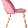 31nLJGta9YL._AC_.jpg BenyLed Lot de 4 Chaises de Salle à Manger Rembourrées avec Dossier en Velours Doux et Pieds Réglables en Métal Style Bois (Rose)