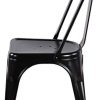 ZMALL Lot de 4 chaises de salle à manger en métal empilables pour intérieur ou extérieur, design de style industriel pour une cour, un bistrot, une cuisine, un café, un bar