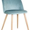 BenyLed Lot de 4 Chaises de Salle à Manger Rembourrées avec Dossier en Velours Doux et Pieds Réglables en Métal Style Bois (Vert)