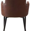 31oPGMcRyQL._AC_.jpg KJ Lot de 2 chaises fauteuil de salle à manger en cuir, floqué vintage, style industriel,fauteuil salon pieds en métal, chaises de chambre à coucher avec dossier et accoudoirs, Marron