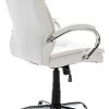 31odoEJUbXL._AC_.jpg VS Venta-stock Fauteuil de Bureau à Hauteur réglable et inclinable Nixon tapissé en Similicuir, Couleur Blanche, métal chromé.
