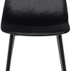 31olm8LLCOS._AC_.jpg CLP Chaise De Salle A Manger Napier en Similicuir Tissu Ou Velours I Chaise avec Surface D'assise Matelassée Pieds en Metal I Charge Max.150 Kg, Couleur:Noir, matière:Velours