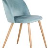 BenyLed Lot de 4 Chaises de Salle à Manger Rembourrées avec Dossier en Velours Doux et Pieds Réglables en Métal Style Bois (Vert)