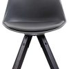 IDIMEX Lot de 4 chaises de Salle à Manger RETO Style scandinave Design Nordique avec piètement en Bois Massif de Coloris Noir, siège Coque en Plastique Gris