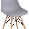 WV LeisureMaster Lot de 6 Chaises Blanches de Salle à Manger Chaise de Cuisine avec Pieds en Bois,Gris
