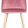 31yBOjHojQL._AC_.jpg BenyLed Lot de 4 Chaises de Salle à Manger Rembourrées avec Dossier en Velours Doux et Pieds Réglables en Métal Style Bois (Rose)