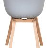 BenyLed Lot de 4 Chaises de Salle à Manger Scandinave Design Rétro Chaise D'appoint avec Pieds en Bois de Chêne et Assise en Polypropylène (Gris)