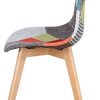 BenyLed Ensemble de 4 Chaises de Salle à Manger Chaises Patchwork Colorées avec Pieds en Bois Chaise Longue Scandinave pour Cuisine, Salon, Café, etc, (Rouge)
