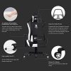 41-0pPiNH3S._AC_.jpg GTRACING Chaise Gaming Fauteuil de Bureau Siège Ergonomique Fonction Berçante et Pivotante avec Accoudoirs 4D et Coussin Lombaire et Appui-Tête Mobile Réglable en Hauteur Séries de GTPLAYER (Blanc)
