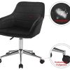 41-7hynapdL._AC_.jpg WOLTU 1 X Chaise de Bureau à roulettes,Tabouret de Bureau Tabouret roulettes pivotant et réglable en Velours,Noir BS79sz