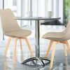 1 lot de 4 ou 6 chaises de salle à manger de couleur scandinave avec coussin en polyuréthane confortable et pieds en hêtre kaki