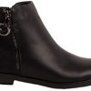 Primtex Bottines Chelsea Talon Brillant Femme Grandes Pointures 41-44 Petit Talon Bas en Simili Cuir-