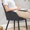 411WTd3ZZoL._AC_.jpg SONGMICS Chaises de Salle à Manger, Lot de 2, Fauteuils, Sièges rembourrées, accoudoirs, Largeur d’Assise 49 cm, Pieds en métal, Velours, Charge 110 kg, pour Salon, Chambre, Gris LDC088G02