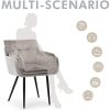 Chaise de Salle à Manger, Chaise de Loisirs en Velours Gris, Canapé à 1 Place, Siège d'accueil pour Salon/Chambre/Balcon