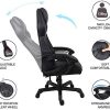 411jLfhCHSL._AC_.jpg Fauteuil de bureau inclinable et ergonomique avec appuie-tête et soutien lombaire Noir