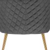 WOLTU 1 Chaise de Salle à Manger Chaise de Cuisine Chaise Salon en Velours,Fauteuil Chaise Pieds en métal doré,Gris Foncé BH271dgr-1