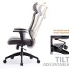 414H5IrrvAL._AC_.jpg Amoiu Chaises de Bureau en Maille Tissu, Chaises Fauteuil Exécutif Accoudoirs Multi Fonction,Soutien Lombaire Ajustable, Siège Ergonomique Inclinable Appui,Gris