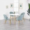 BenyLed Lot de 4 Chaises de Salle à Manger Rembourrées avec Dossier en Velours Doux et Pieds Réglables en Métal Style Bois (Vert)