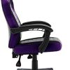 play haha. Chaise de bureau pivotante de style course pour ordinateur - Chaise de conférence ergonomique avec soutien lombaire - En cuir synthétique - Avec vérin à gaz - Testé SGS (Violet)