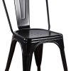 ZMALL Lot de 4 chaises de salle à manger en métal empilables pour intérieur ou extérieur, design de style industriel pour une cour, un bistrot, une cuisine, un café, un bar