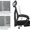 416vekNqCTL._AC_.jpg Hbada Chaise de Bureau en Maille Respirante, Fauteuil d'Ordinateur Ergonomique, Siège Pivotant avec Dossier Inclinable à 155°, Rotation à 360°, Appui-Tête et Hauteur Réglables, Noir(avec Repose-Pied)