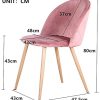 417A0up9FAS._AC_.jpg BenyLed Lot de 4 Chaises de Salle à Manger Rembourrées avec Dossier en Velours Doux et Pieds Réglables en Métal Style Bois (Rose)