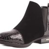 Primtex Bottines Chelsea Femme à Zip Motif Croco Verni Simili Cuir Boots Petit