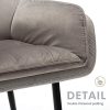 Chaise de Salle à Manger, Chaise de Loisirs en Velours Gris, Canapé à 1 Place, Siège d'accueil pour Salon/Chambre/Balcon