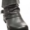 Angkorly - Chaussure Mode Bottine Motard Cavalier Femme Peau de Serpent lanière clouté Talon Bloc 3 CM - Intérieur Fourrée