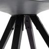IDIMEX Lot de 4 chaises de Salle à Manger RETO Style scandinave Design Nordique avec piètement en Bois Massif de Coloris Noir, siège Coque en Plastique Gris