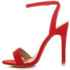 Femmes Haute Talon fête à Peine là Boucle lanières Sandales Chaussures Pointure