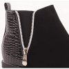Primtex Bottines Chelsea Talon Brillant Femme Grandes Pointures 41-44 Petit Talon Bas en Simili Cuir-