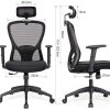 Intimate WM Heart Chaise de Bureau, Fauteuil de Bureau en Maille, Chaise de Bureau Ergonomique, avec Accoudoirs et Appui-tête Ajustables,Soutien Lombaire Ajustable, Noir