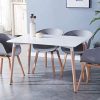 BenyLed Lot de 4 Chaises de Salle à Manger Scandinave Design Rétro Chaise D'appoint avec Pieds en Bois de Chêne et Assise en Polypropylène (Gris)