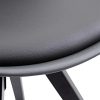 IDIMEX Lot de 4 chaises de Salle à Manger RETO Style scandinave Design Nordique avec piètement en Bois Massif de Coloris Noir, siège Coque en Plastique Gris