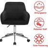 41DbzsLe4tL._AC_.jpg WOLTU 1 X Chaise de Bureau à roulettes,Tabouret de Bureau Tabouret roulettes pivotant et réglable en Velours,Noir BS79sz