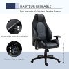 Fauteuil de bureau gamer ergonomique grand confort dossier bascule hauteur accoudoirs réglable PU noir
