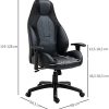 Fauteuil de bureau gamer ergonomique grand confort dossier bascule hauteur accoudoirs réglable PU noir