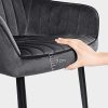 41EnR36cICL._AC_.jpg SONGMICS Chaises de Salle à Manger, Lot de 2, Fauteuils, Sièges rembourrées, accoudoirs, Largeur d’Assise 49 cm, Pieds en métal, en Velours, Charge 110 kg, pour Salon, Chambre, Gris LDC087G02