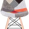 Sim Luxury Lot de 4 chaises de salle à manger en patchwork avec pieds en hêtre et dossier haut pour chambre à coucher, salon, cuisine (rouge)