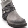 Angkorly - Chaussure Mode Bottine Motard Motarde Moto réversible Rock Femme lanière Boucle imprimé Serpent Talon Bloc 3.5 CM